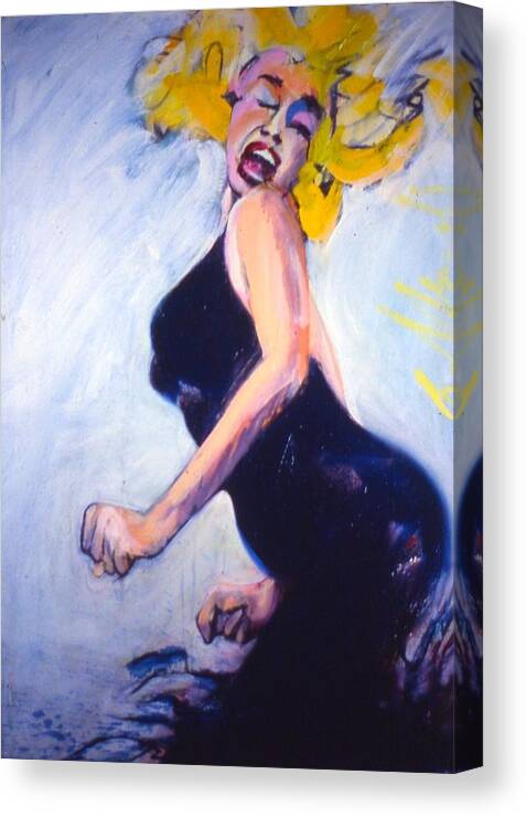 Marilyn Canvas Print featuring the painting Marilyn Dancing by Les Leffingwell