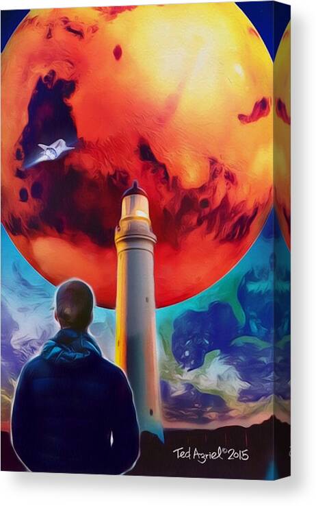 Painting Canvas Print featuring the painting Mars Dreamer by Ted Azriel