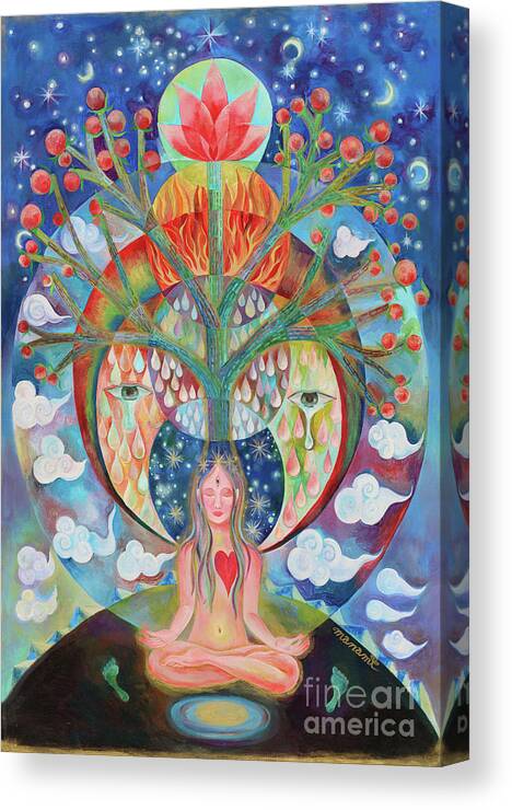 Meditation Canvas Print featuring the painting Meditation by Manami Lingerfelt