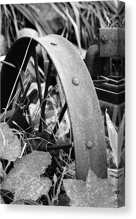 Rusting Canvas Print featuring the photograph Metal Wheel by Michael Peychich