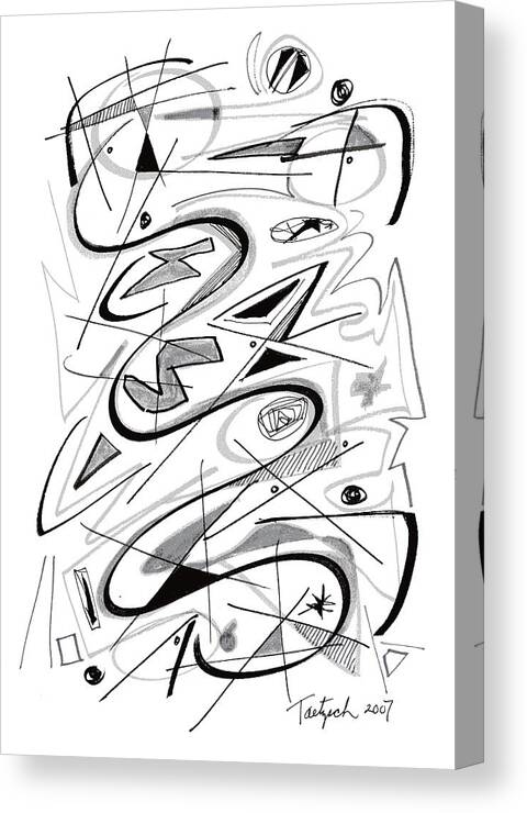 Modern Art Drawing Canvas Print featuring the drawing Modern Drawing Fifty by Lynne Taetzsch