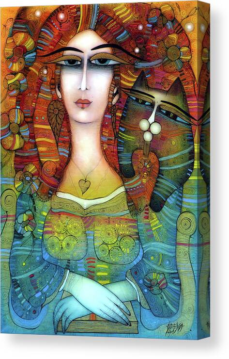 Albena Canvas Print featuring the painting Mona Albena by Albena Vatcheva