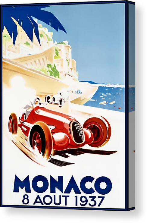 Monaco Grand Prix Canvas Print featuring the digital art Monaco Grand Prix 1937 by Georgia Fowler