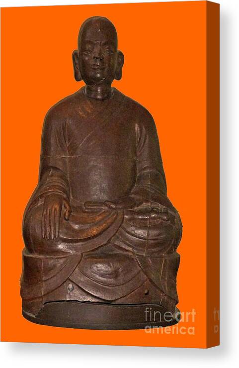 Photography Canvas Print featuring the photograph Monk seated by Francesca Mackenney