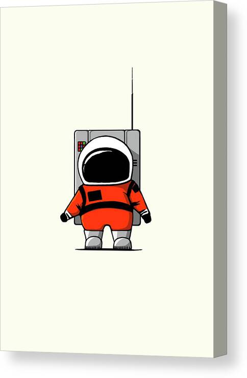 Ink-pen Canvas Print featuring the digital art Moon Man by Nicholas Ely
