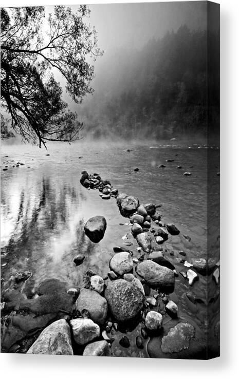 Creek Canvas Print featuring the photograph Morning mist by Bill Jonscher
