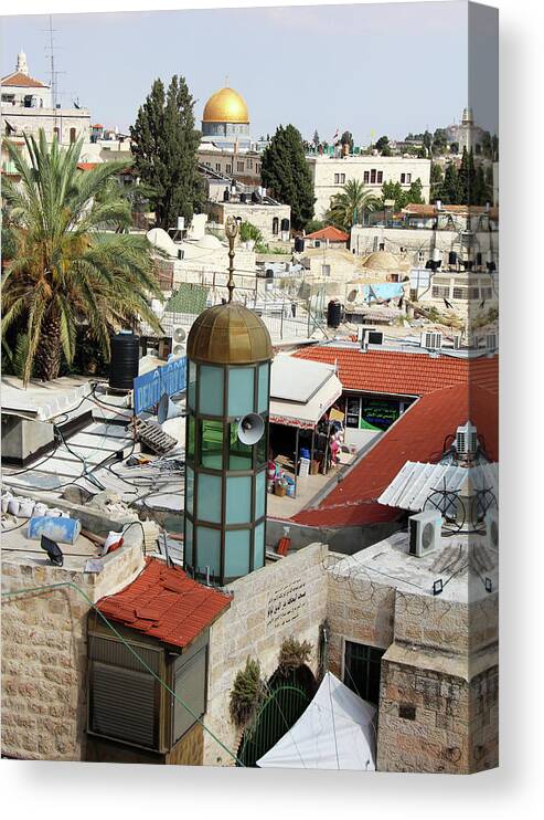 Jerusalem Canvas Print featuring the photograph Mosques in Jerusalem by Munir Alawi