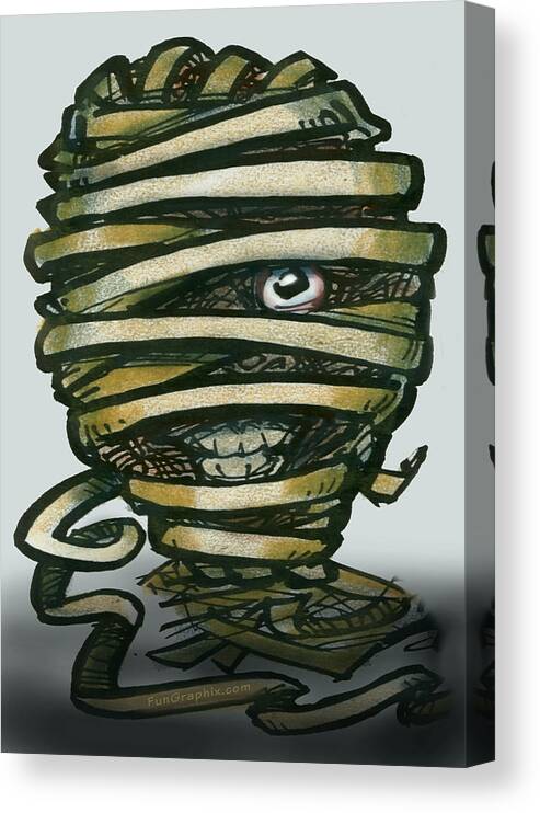 Mummy Canvas Print featuring the greeting card Mummy by Kevin Middleton