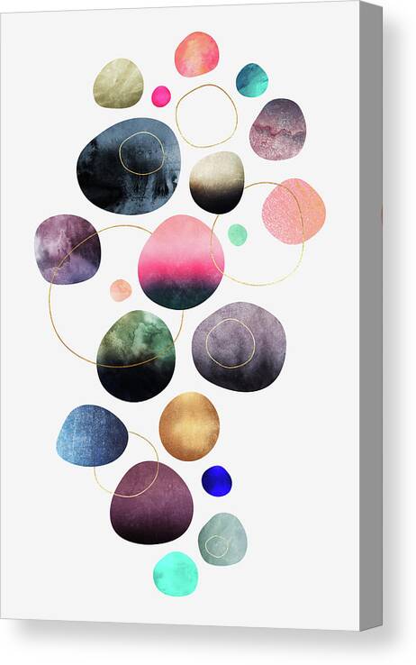 Graphic Canvas Print featuring the digital art My Favorite Pebbles by Elisabeth Fredriksson