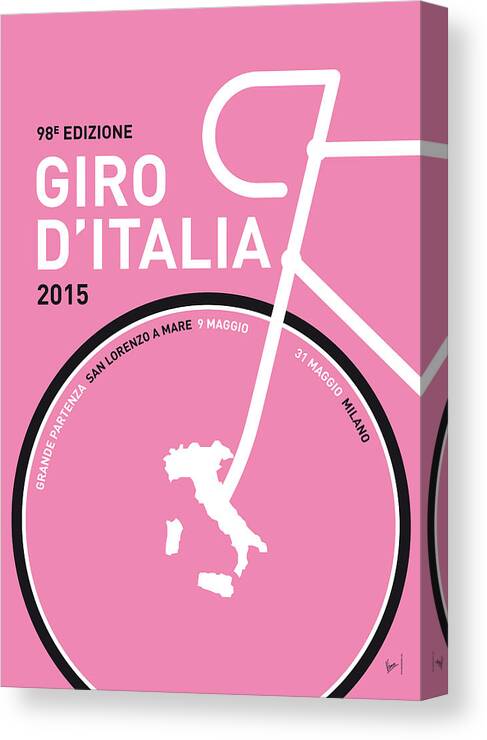2015 Canvas Print featuring the digital art My Giro D'italia Minimal Poster 2015 by Chungkong Art