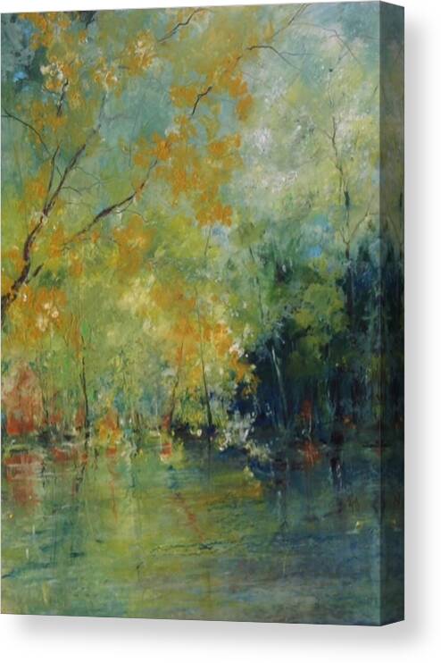  Canvas Print featuring the painting New Morning #4 by Robin Miller-Bookhout