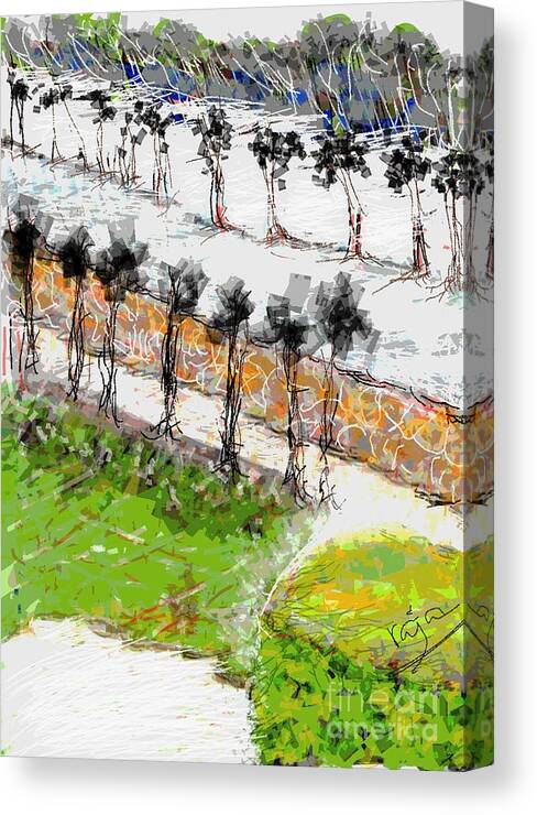 Landscape Canvas Print featuring the digital art Nice landscape by Subrata Bose