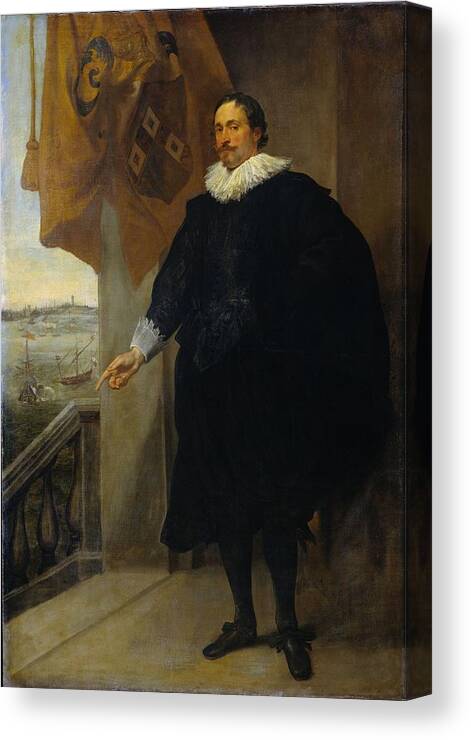 Nicolaes Van Der Borght Canvas Print featuring the painting Nicolaes van der Borght, Merchant of Antwerp by Vincent Monozlay