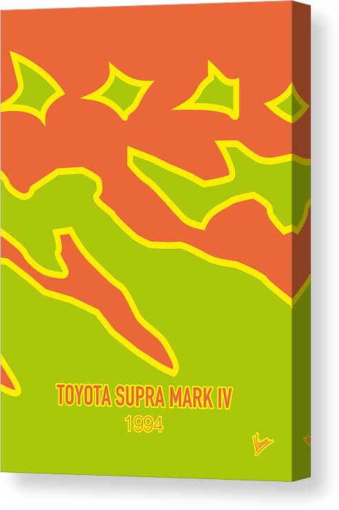 Toyota Canvas Print featuring the digital art No017 My Fast and Furious minimal movie car poster by Chungkong Art