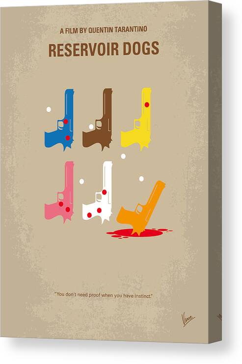 Reservoir Dogs Canvas Print featuring the digital art No069 My Reservoir Dogs minimal movie poster by Chungkong Art