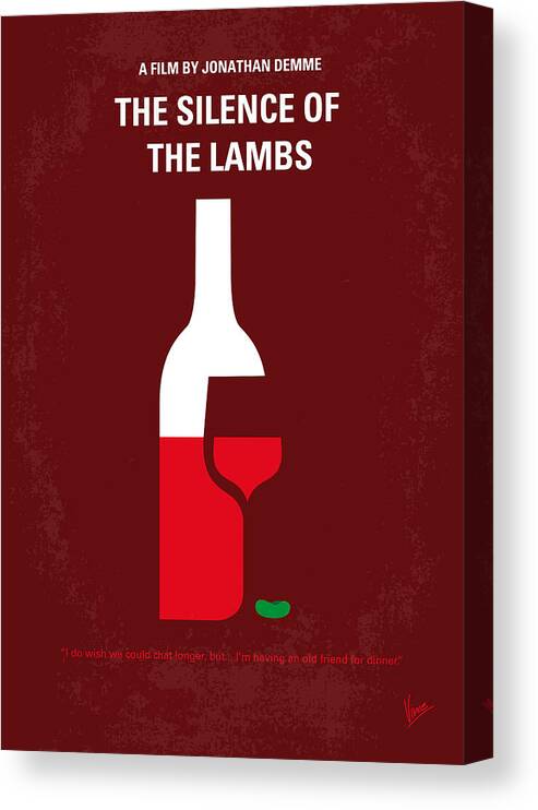 Silence Canvas Print featuring the digital art No078 My Silence of the lamb minimal movie poster by Chungkong Art