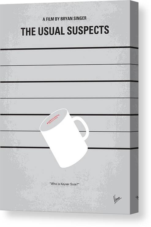 Usual Canvas Print featuring the digital art No095 My The usual suspects minimal movie poster by Chungkong Art