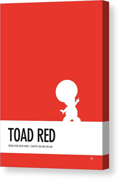 Mario Canvas Print featuring the digital art No41 My Minimal Color Code poster Toad by Chungkong Art