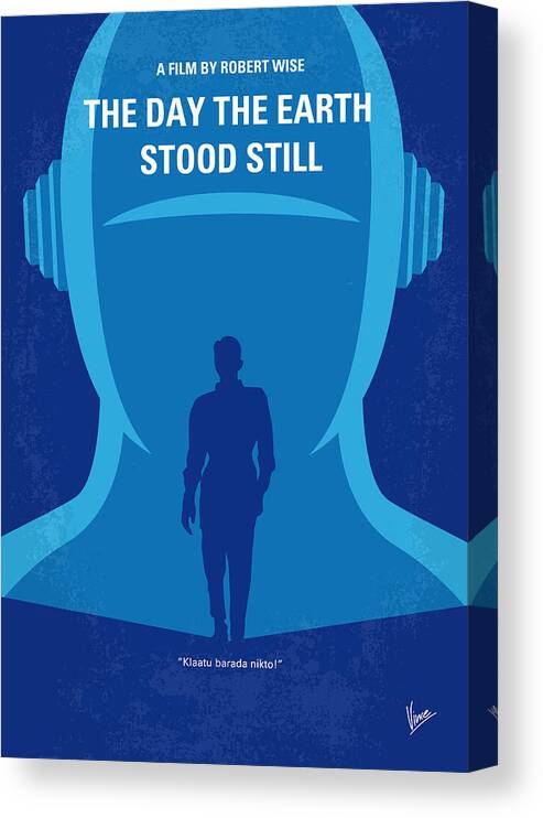 The Day The Earth Stood Still Canvas Print featuring the digital art No514 My The Day the Earth Stood Still minimal movie poster by Chungkong Art
