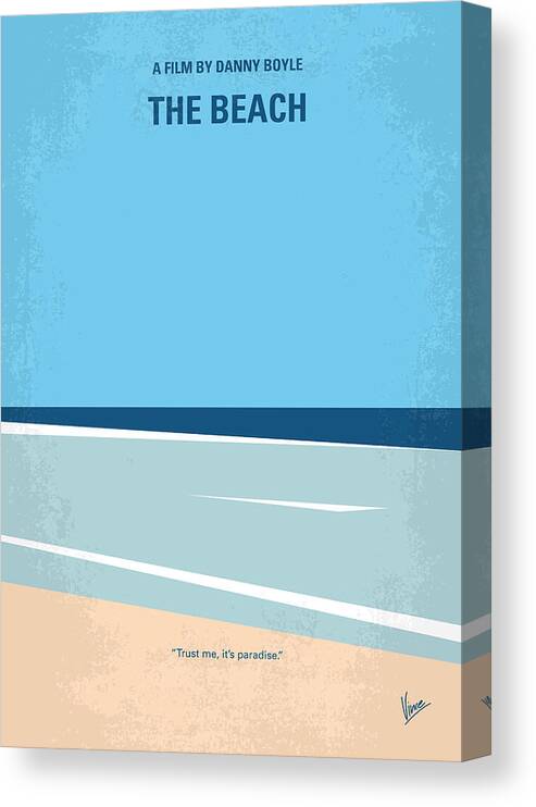 The Beach Canvas Print featuring the digital art No569 My The Beach minimal movie poster by Chungkong Art