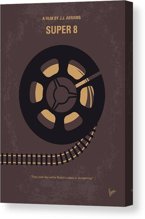 Super 8 Canvas Print featuring the digital art No578 My Super 8 minimal movie poster by Chungkong Art