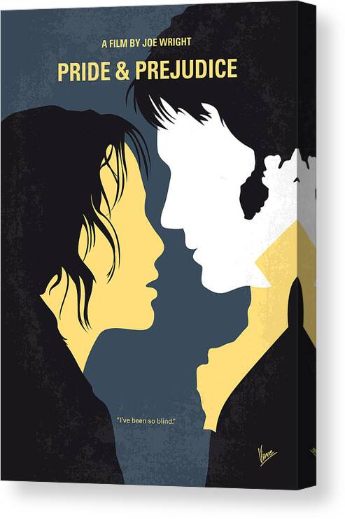 Pride And Prejudice Canvas Print featuring the digital art No584 My Pride and Prejudice minimal movie poster by Chungkong Art