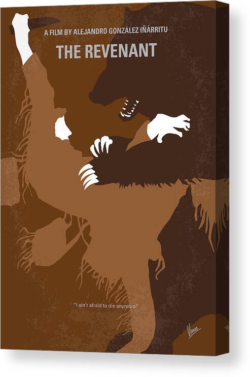 The Revenant Canvas Print featuring the digital art No623 My The Revenant minimal movie poster by Chungkong Art