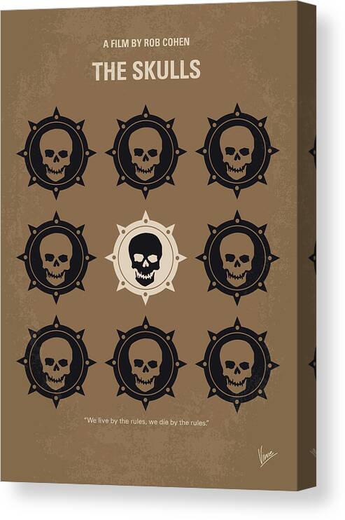 The Skulls Canvas Print featuring the digital art No662 My The Skulls minimal movie poster by Chungkong Art