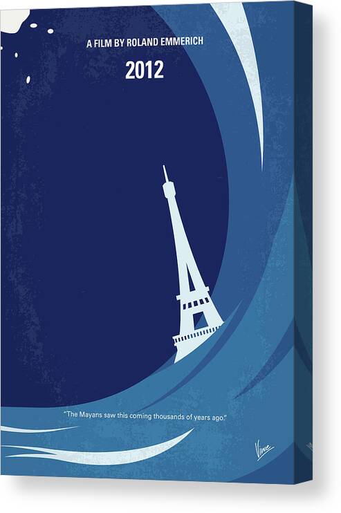 2012 Canvas Print featuring the digital art No709 My 2012 minimal movie poster by Chungkong Art