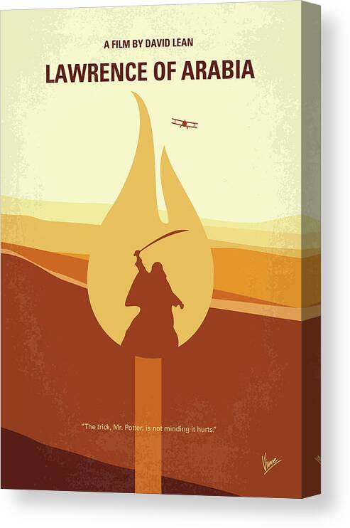 Lawrence Of Arabia Canvas Print featuring the digital art No772 My Lawrence of Arabia minimal movie poster by Chungkong Art