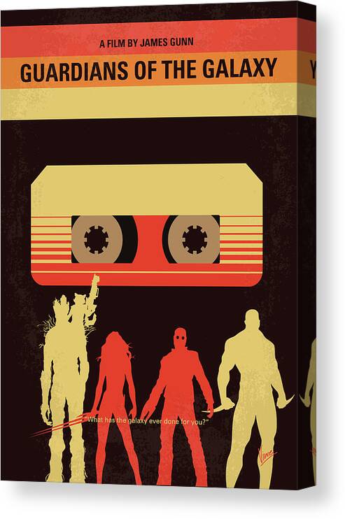Guardians Canvas Print featuring the digital art No812 My GUARDIANS OF THE GALAXY minimal movie poster by Chungkong Art