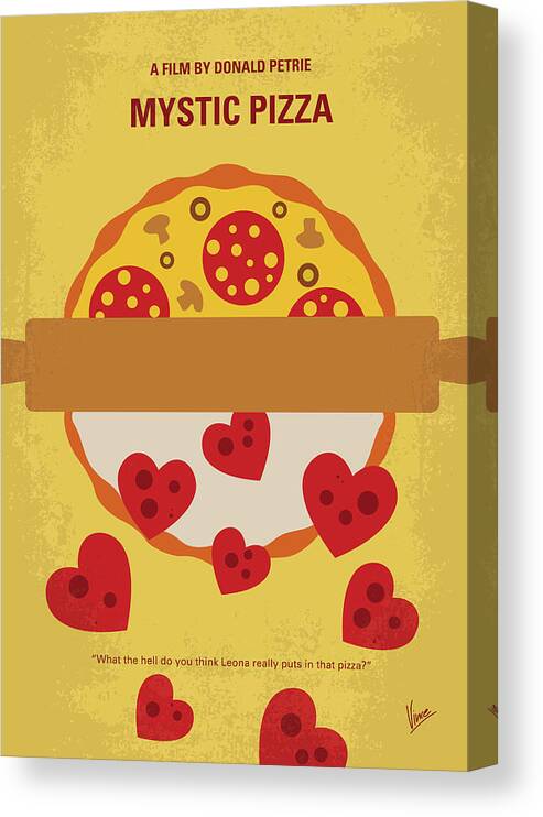 Mystic Pizza Canvas Print featuring the digital art No846 My Mystic Pizza minimal movie poster by Chungkong Art