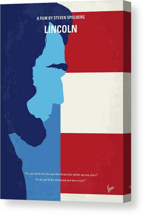 Lincoln Canvas Print featuring the digital art No895 My Lincoln minimal movie poster by Chungkong Art