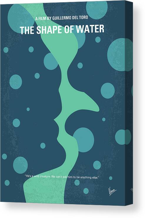 The Shape Of Water Canvas Print featuring the digital art No902 My The Shape of Water minimal movie poster by Chungkong Art