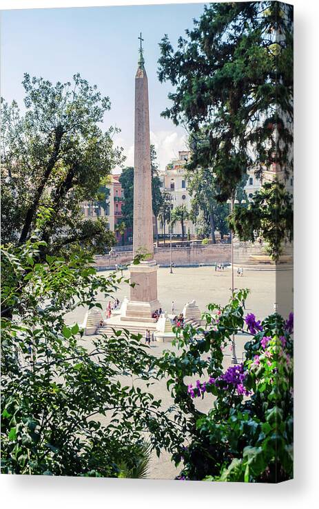 Obelisk Canvas Print featuring the photograph Obelisk in Rome 2 by AM FineArtPrints
