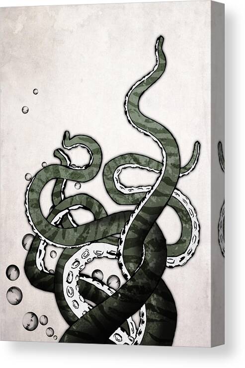 Octopus Canvas Print featuring the digital art Octopus Tentacles by Nicklas Gustafsson