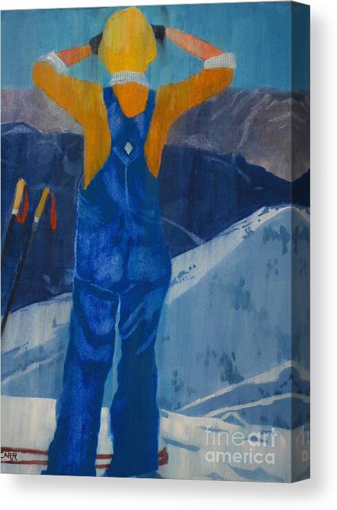 Ski Canvas Print featuring the painting Oh Say Can You See by Elizabeth Carr