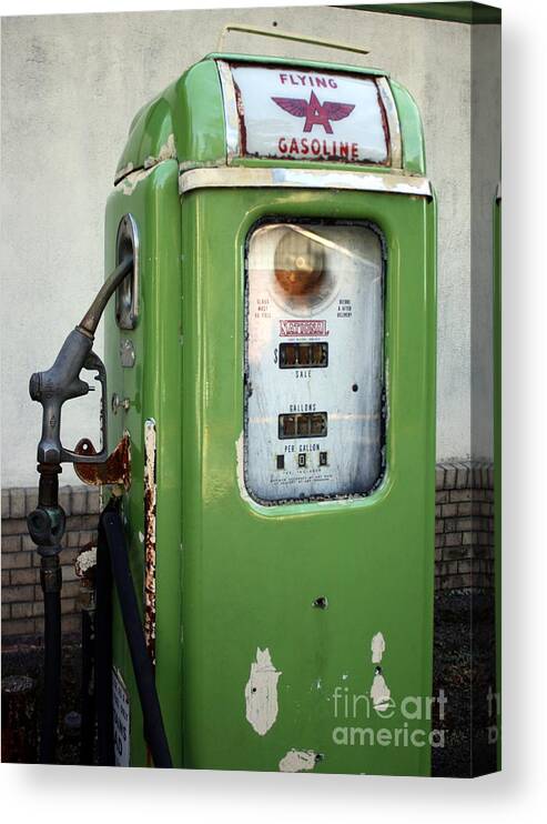 Gasoline Canvas Print featuring the photograph Old National Gas Pump by DazzleMePhotography
