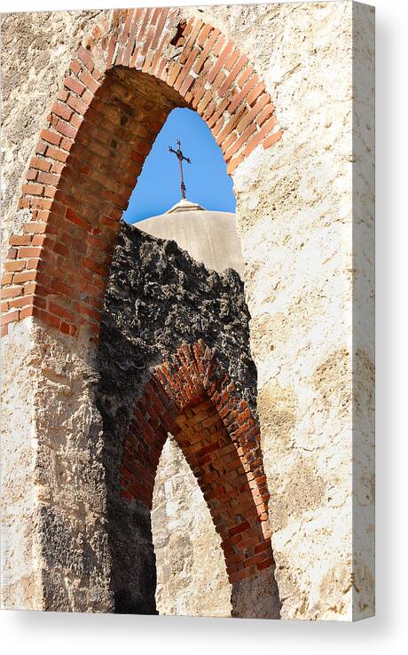 San Antonio Mission Canvas Print featuring the photograph On a Mission by Debbie Karnes