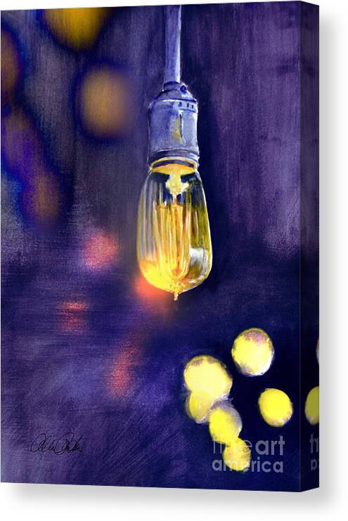 Light Canvas Print featuring the painting One Light 2 by Allison Ashton