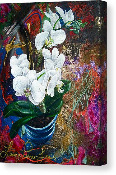 Orchid Canvas Print featuring the painting Orchid You by Laura Pierre-Louis