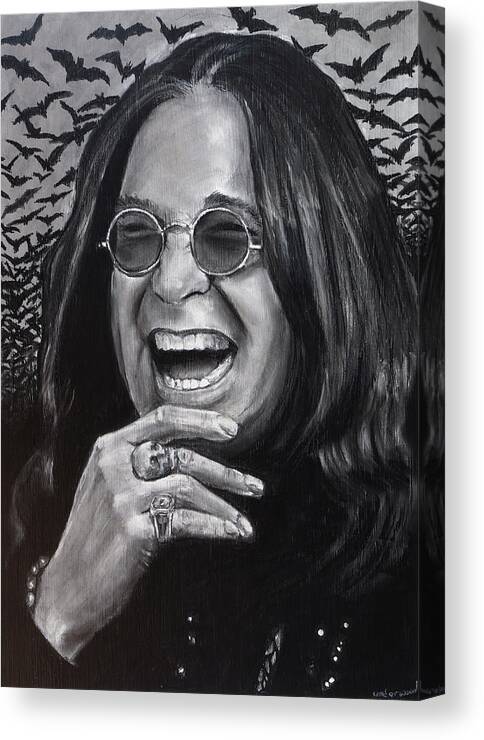 Ozzy Canvas Print featuring the drawing Ozzy by William Underwood