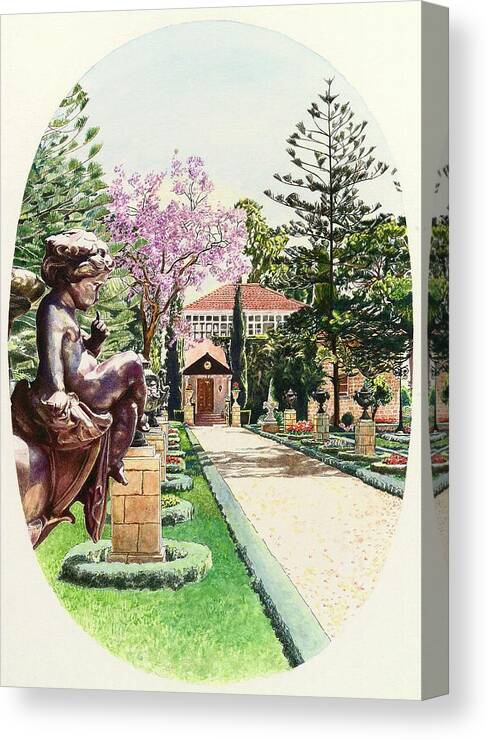 Baha'u'llah Canvas Print featuring the painting Pathway to the Shrine of Baha'u'llah by Sue Podger