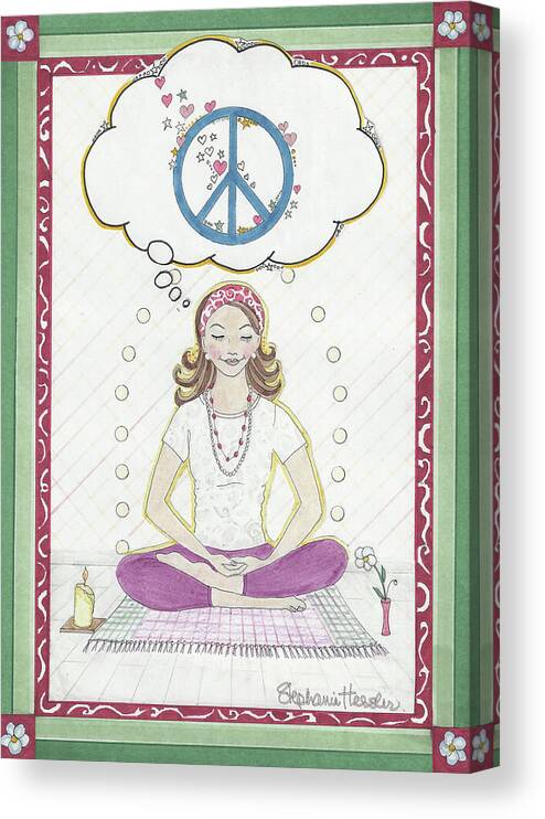 Peace Canvas Print featuring the mixed media Peace Meditation by Stephanie Hessler