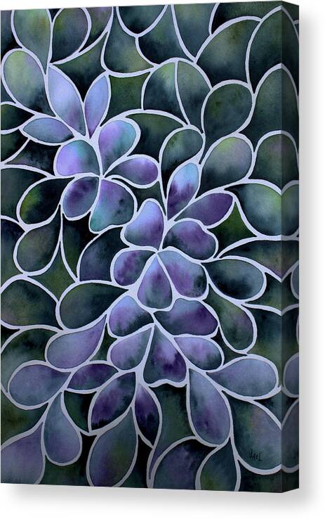 Painting Canvas Print featuring the painting Petals and Leaves by Lael Rutherford