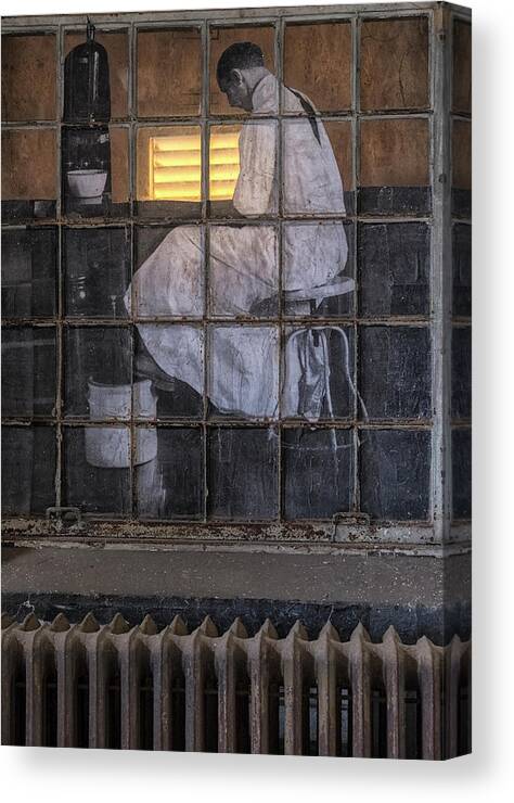 Jersey City New Jersey Canvas Print featuring the photograph Physician In The Window by Tom Singleton