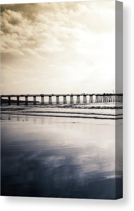 Pier Canvas Print featuring the photograph Pier on DuoTone by Michael Hope