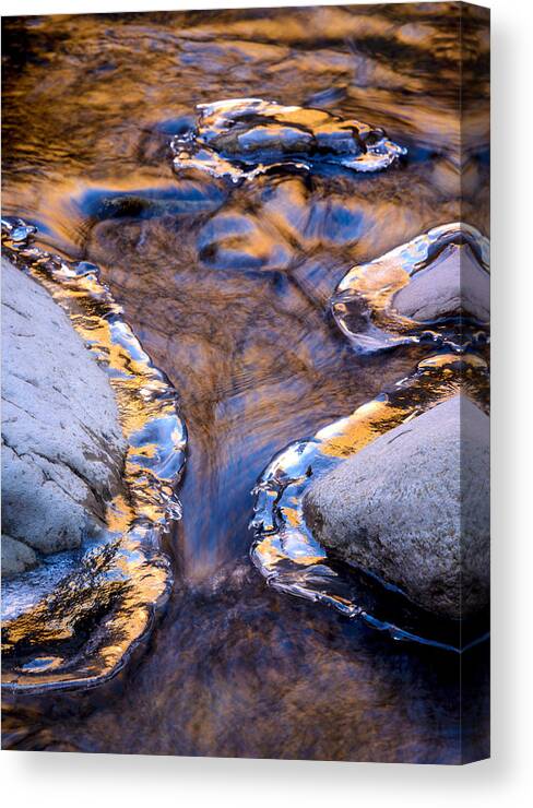 Zion National Park Canvas Print featuring the photograph Pine Creek Reflection No. 2 by Joe Doherty