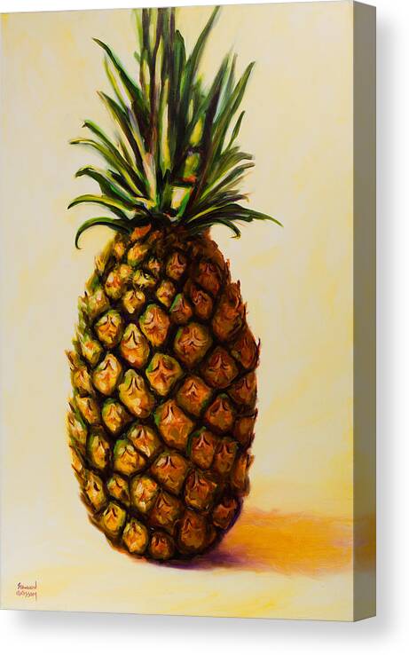 Pineapple Canvas Print featuring the painting Pineapple Angel by Shannon Grissom