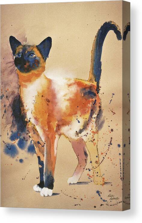 Jackson Pollock Art Canvas Print featuring the painting Pollock's Cat by Eve Riser Roberts
